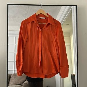 Zara orange button up